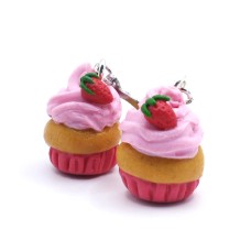Σκουλαρίκια Φράουλα Cupcake 128